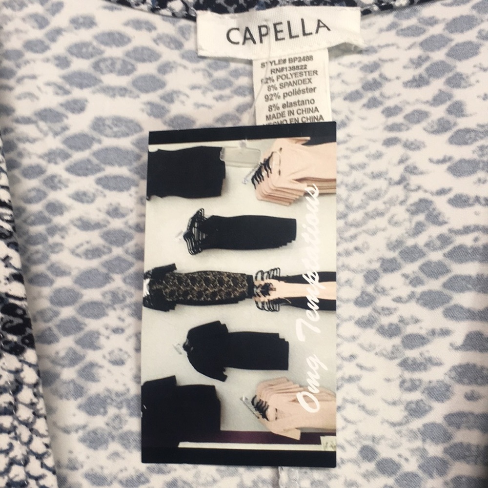 CAPELLA NWT Super Soft and Stretchy V Neck Romper Snakeskin Design and Tie Belt - Picture 14 of 16